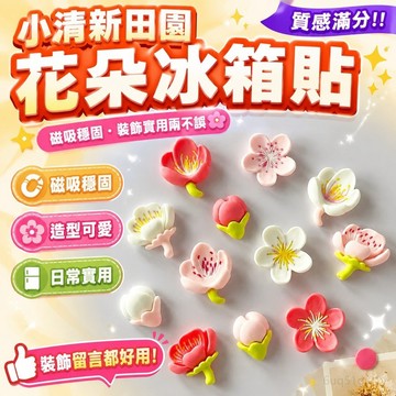 小清新田園花朵冰箱貼桃花磁鐵創意白闆卡通磁性貼固定照片留言闆 冰箱磁鐵貼 異形磁性貼
