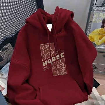 銀狐絨韓版字母印花連帽衛衣秋冬季寬鬆百搭休閒學院風上衣外套美式帽t運動上衣外套加絨衛衣