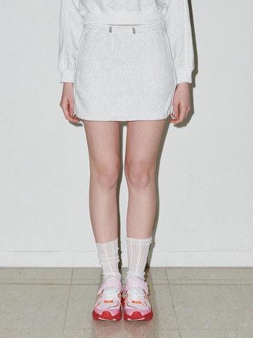 String Sweat Mini Skirt MELANGE