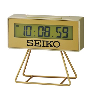 SEIKO SEIKO 精工 城市路跑電子桌鐘鬧鐘-金色 QHL062G