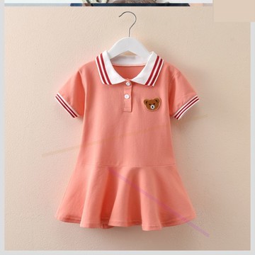 兒童polo裙子夏款洋氣小童女孩寶寶夏裝女童連衣裙夏季嬰兒純棉潮