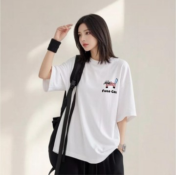 隔日達 夏天女裝 韓版 100%純棉 寬鬆上衣 短袖t恤女 oversize 大碼短袖上衣 shirt韓 0225C