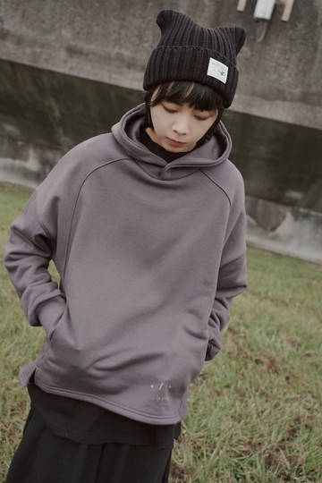 小我獨家 質感磅數拇指勾勾連帽600g TEE - 2色 - 煙紫灰 現貨