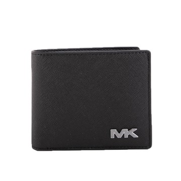 Michael Kors Rivington 金屬LOGO對開短夾附活動ID票夾(黑色)