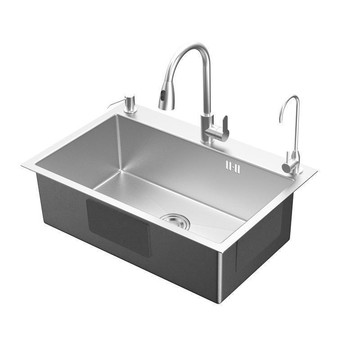 免運/附發票 水槽 廚房水槽 單槽 雙層 廚房洗菜盆 手工拉絲加厚家用304不銹鋼銀色水槽單槽廚房臺上洗菜盆洗碗池工廠現貨直銷 售後保障 全館八折 5yy