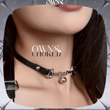 🥀旺斯女孩🥀暗黑鈴鐺皮革頸鍊女生choker皮質鈴鐺項圈哥德百搭頸鍊女