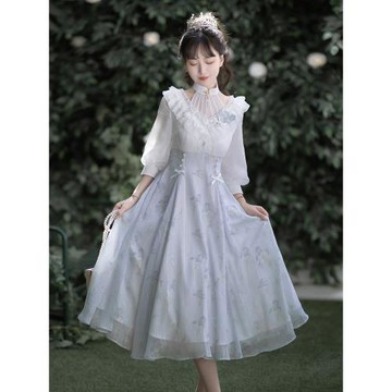 鳶尾夢原創漢服女春夏裝中華風日常改良漢元素連衣裙薄款優雅裙子