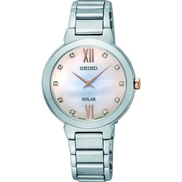 seiko SK037 精工錶 CS-B V115-0CT0P(SUP381P1) 太陽能晶鑽女錶/ 珍珠母貝面 30mm｜樂天領券現折★全館特惠中★指定刷卡回饋10%