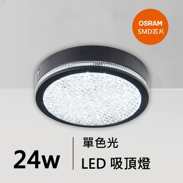24W菱晶燈罩吸頂燈｜QC-30302B-歐司朗芯片