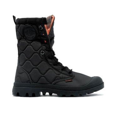 PALLADIUM 休閒鞋 BAGGY RE-QUILTED 黑橘 反折 高筒靴 男女 74319-008