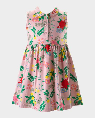 Girl's Botanical Floral-Print Jersey Dress, Size 2-10