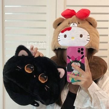 KittyU型枕  旅行枕🎀 連帽U型枕可愛貓咪凱蒂貓枕午休眼罩 飛機枕 午睡枕 連帽枕 旅行頭枕 可愛U型枕 可愛眼罩