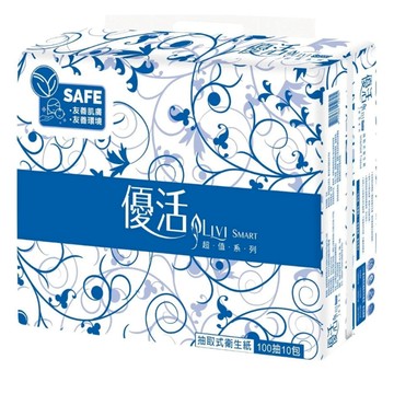 優活 抽取式衛生紙 100抽10包入