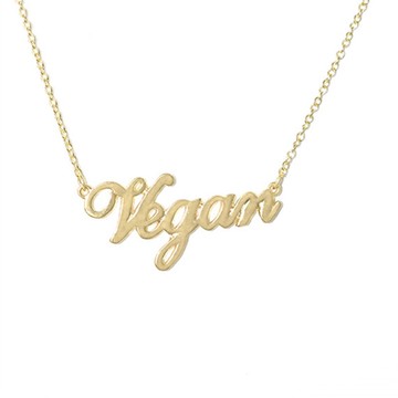 Vegetarian Symbol Customizable Letters Vegan Necklace Vegan