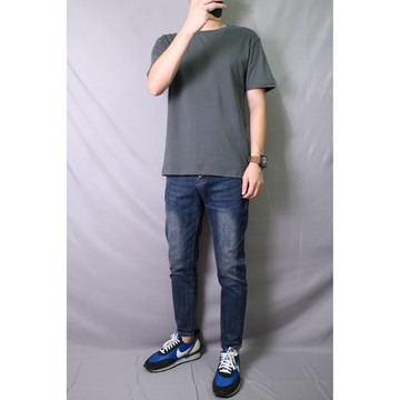 E7th.基礎高磅數質感素色短T-深灰