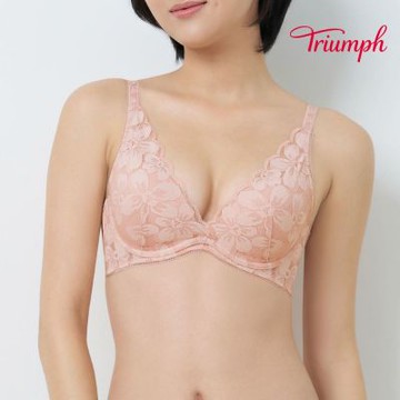 黛安芬-月光水波系列 低V鋼圈內衣 B-D 輕柔粉