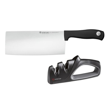 Wusthof Silver Point 中式菜刀+磨刀器18cm # 1135160205