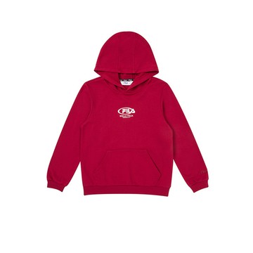 FILA KIDS 童長袖連帽T恤-深紅 1TEZ-8401-RD