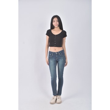 (S) brappers丹寧牛仔質感棉質藍色長褲二手衣