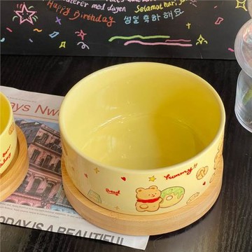 貓碗狗碗貓食盆高顏值貓咪水碗大口徑寵物專用碗護頸防滑狗狗飯盆