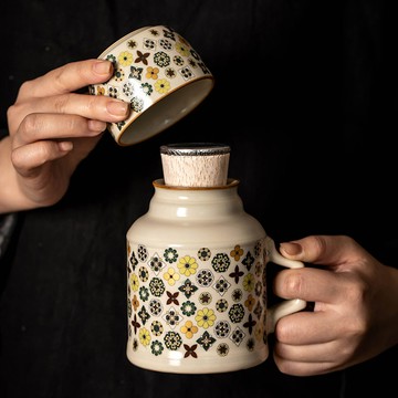 高檔汝窯整套茶具小暖壺帶蓋辦公室大容量陶瓷燜茶壺保溫瓶泡茶壺