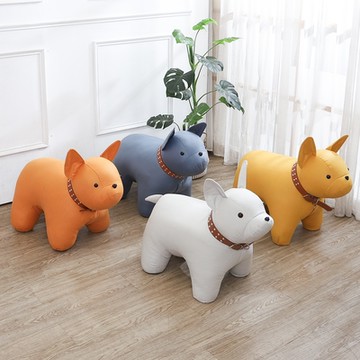 Boden-法鬥造型皮革椅凳/可愛小狗椅/動物椅凳/穿鞋椅(四色可選)-67x36x50cm