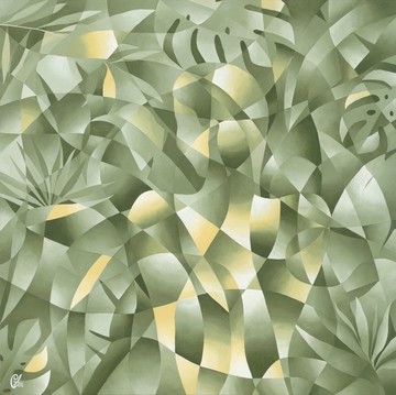 女性抽象繪畫 午後心光 Abstract Afternoon Serenity