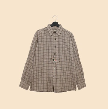 Back to Green- 巴伐利亞歐式襯衫 刺繡小草屋  vintage b-03