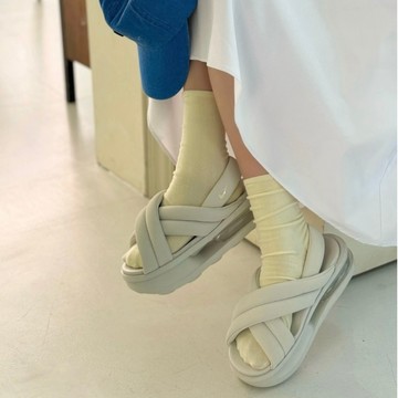 S.G Nike Air Max Isla  FJ5929-001 奶油白 胖胖鞋 涼拖鞋 氣墊 增高 厚底 女鞋