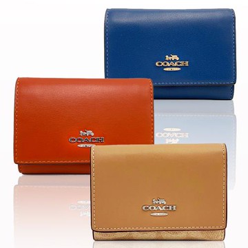 【COACH】三折拉鍊零錢袋鈔票短夾(均一價)