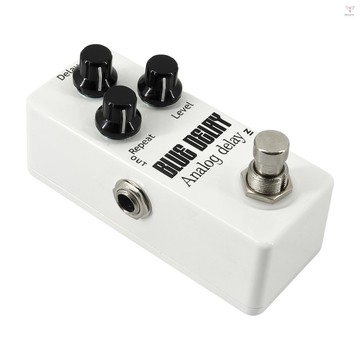 吉他模擬延遲踏板電吉他效果踏板 True Bypass 鋅合金外殼 DC 9V 6.35mm 輸入/輸出接口延遲/中繼/