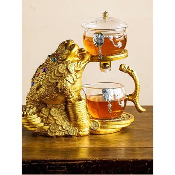 變色金蟾玻璃全半自動茶具套裝磁吸懶人防燙家用功夫泡茶創意茶杯