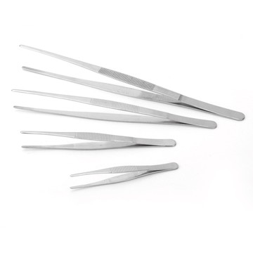 不銹鋼圓頭帶齒鑷子直頭日常實用工具夾具創意金屬手工多用途鑷子