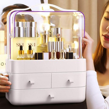 網紅化妝品收納盒防塵家用桌面整理梳妝台口紅護膚品大容量置物架 雙11全館免運