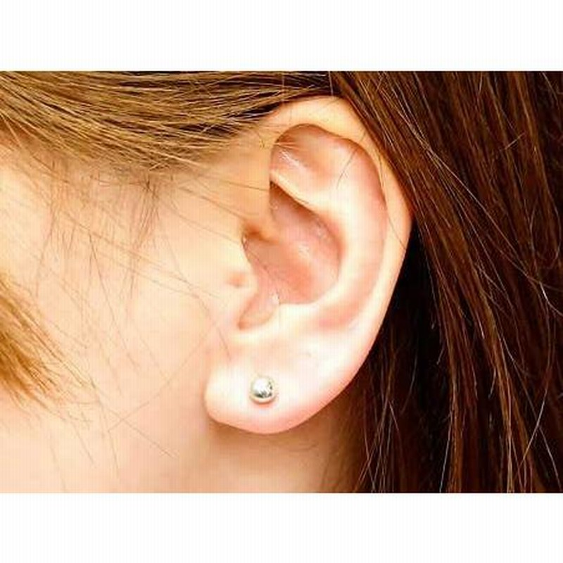 18金 ピアス 丸玉 6mm イエローゴールドK18 キャッチナッシャー