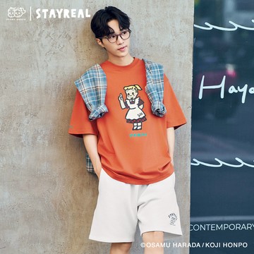 STAYREAL x OSAMU GOODS 原田治Welcome寬版T - 橘