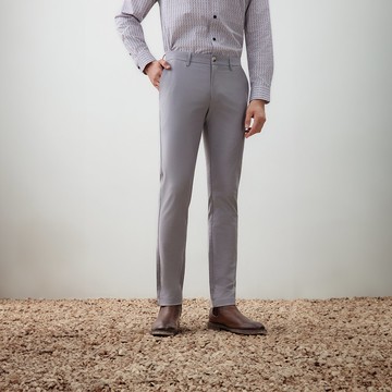 柔軟輕膚彈性斜紋休閒斜袋褲/霜灰色 | 5616103592