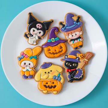 安然老師新款萬圣節糖霜餅干模具手工卡通南瓜巫師餅干模具烘焙