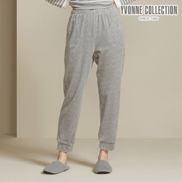 YVONNE 以旺傢飾 素面剪毛絨長褲-迷霧灰(M/L)