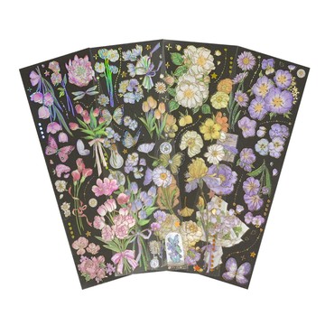 【CHL】Infeel.me 四季信使 立體花卉貼紙 燙金花卉貼紙 素材貼紙 裝飾貼紙 花朵貼紙 防水貼紙 透明貼紙