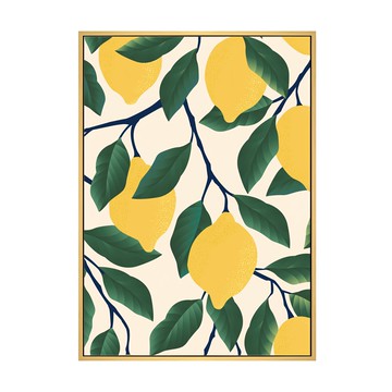 奶油檸檬黃 I  30 x 40cm  木色