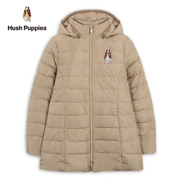 Hush Puppies 外套 女裝經典刺繡狗長版羽絨外套