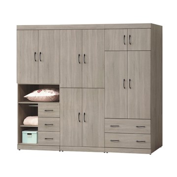 Boden-班萊7.9尺工業風多功能收納衣櫃組合-237x56x209cm