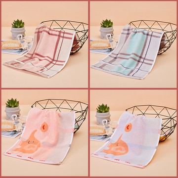 兒童小毛巾吸水不易掉毛洗臉家用男全棉柔軟可愛少女卡通中號面巾