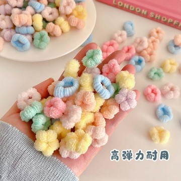 🍭臺灣出貨🍭新款花朵髮圈可愛拇指圈不傷發高彈力頭繩小女孩寶寶扎頭髮橡皮筋 寶寶髮圈 小髮圈 拇指髮圈 幼兒髮圈 女童