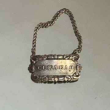 *50952-迷人法國鍍銀庫拉索利口酒Curaçao酒牌