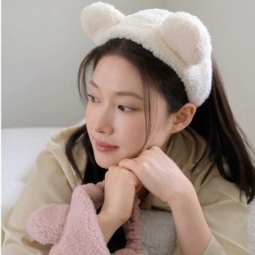 🐻 JUUNEEDU  素色熊熊 髮帶 韓國 居家小物 洗臉 化妝 束髮帶