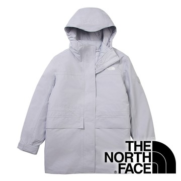 【THE NORTH FACE 美國】女Dryvent兩件式長版防水羽絨外套FP600『藍灰』NF0A8ED6 戶外 露營 登山 健行 休閒 時尚 旅遊 保暖 禦寒 羽絨 外套
