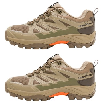 GOODYEAR 固特異 男款 低筒防水戶外鞋 防撞鞋頭護片 夜間安全反光 抓地耐磨大底  25.5cm  棕色