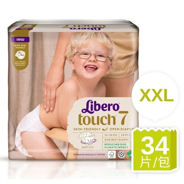 Libero麗貝樂 Touch 黏貼型嬰兒紙尿褲/尿布 7號(XXL 32片/包購)